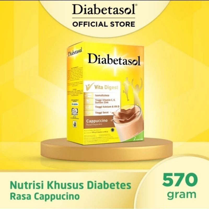 

Diabetasol Cappucino 570gr | Nutrisi Pengganti Makan