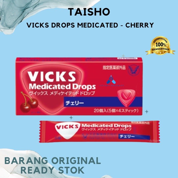 

Taisho Vicks Drops Medicated / Permen Tenggorokan JAPAN - Cherry - w&w