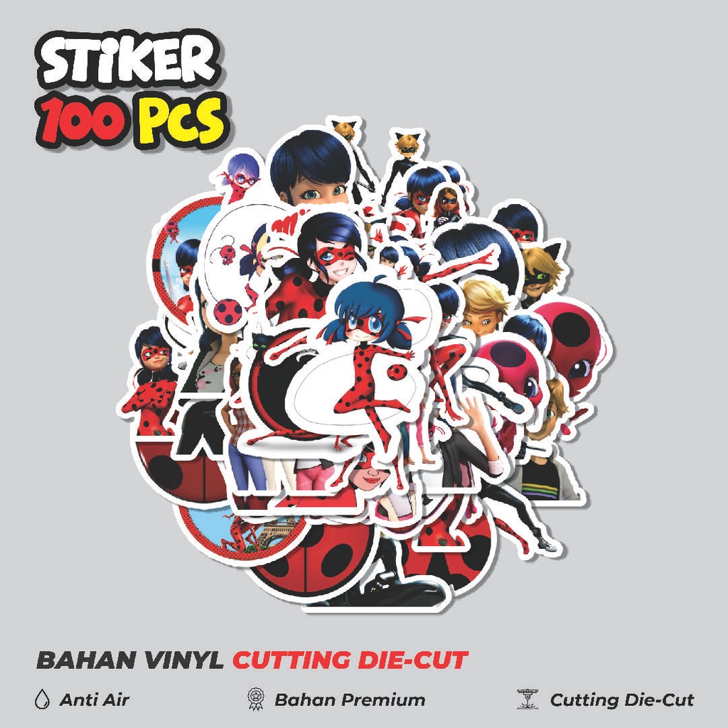 

Terbaru! 50 pcs Stiker Ladybug/Ladybird Series 2 Dekorasi Lucu Kreatif untuk Notebook, Skateboard, HP