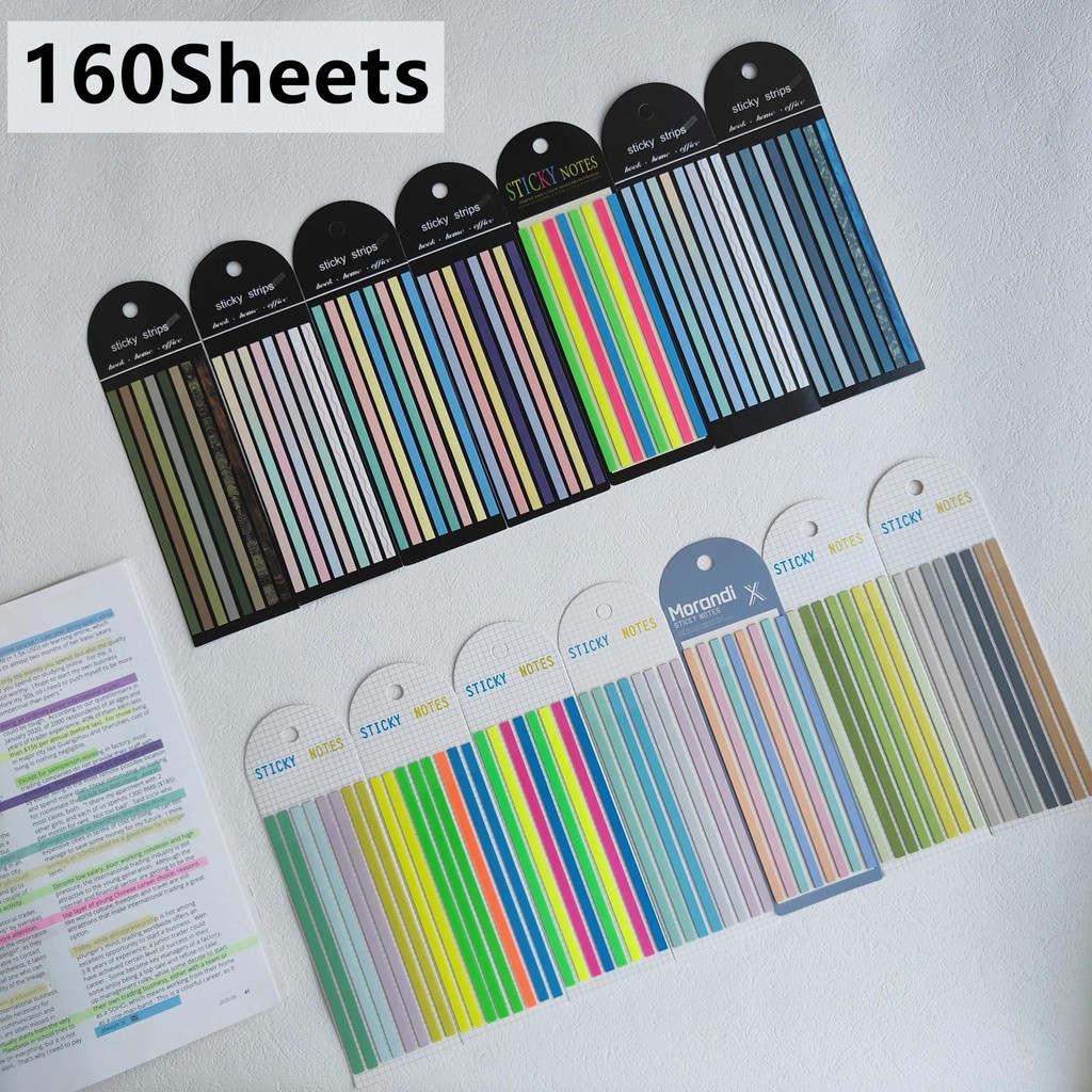 

160 Sheets Transparent Sticky Notes Self-Adhesive Reading Annotation for Books Notepad Bookmarks Memo Pad Index Tabs