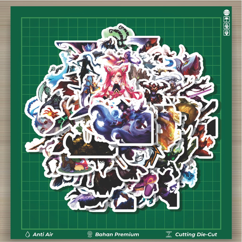 

HOT 50 PCS STIKER Kartun League Of Legends Skin 2 Fashion Cars Decal Dingin Kartu Album Custom Vinyl Anti Air- Sticker Aesthetic Buku Journal Koper Casing HP Tablet Laptop Helm Motor Botol Minum