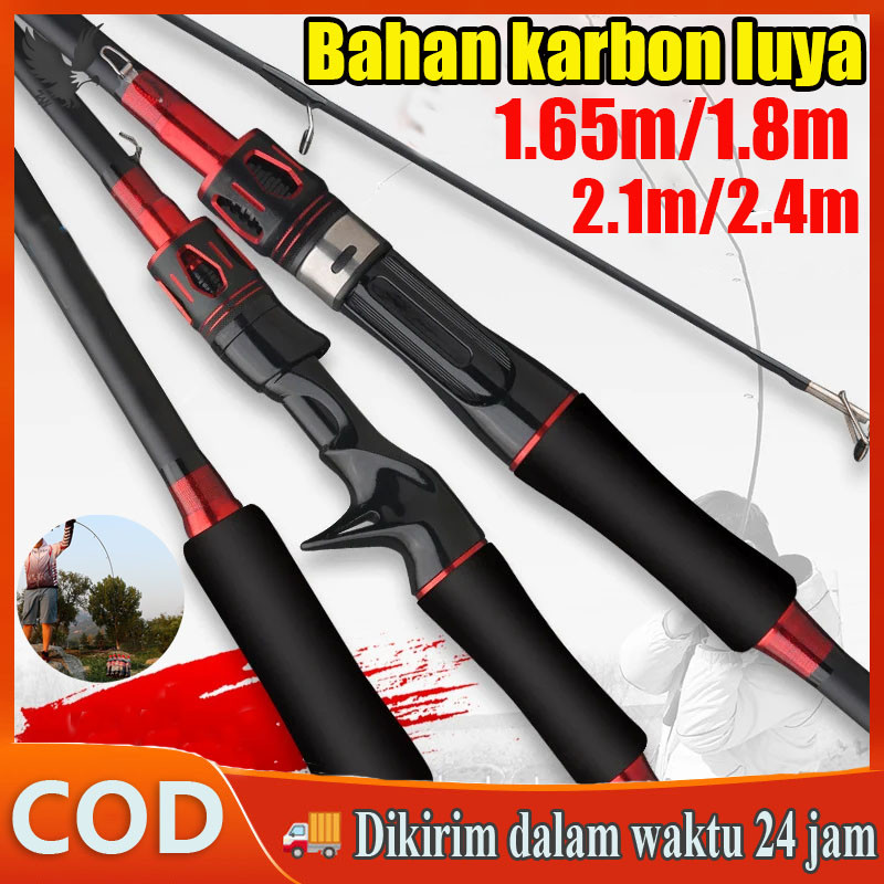 1.65M-2.4M Joran Pancing Carbon Sutet  /joran murah/stikpancing/joran lentur/Tongkat UmpanPancing Pu