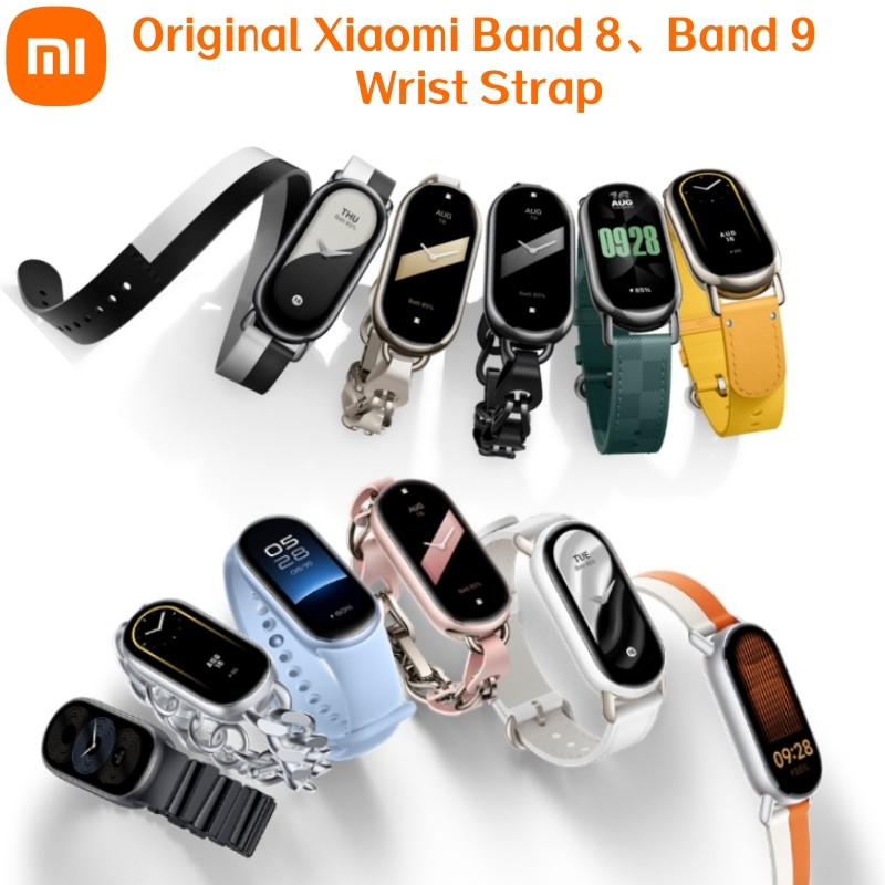 Original Xiaomi Band 8/9 Strap TPU Woven Leather Chain Wristband Pendant Sport Pod Replaceable For M