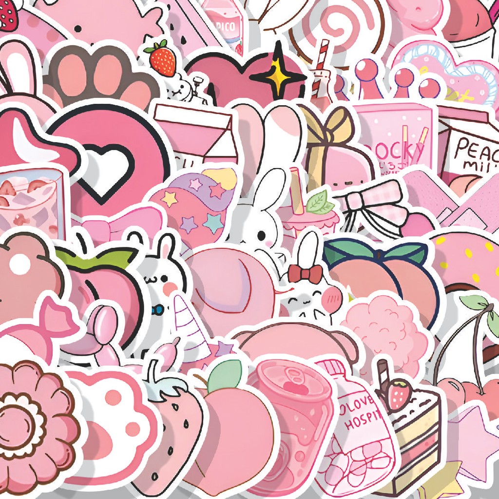 

Stiker Cutting Pack Stiker Cute Pink Sticker Pack Isi 100Pcs Series Aesthetic Lucu Keren Untuk Koper Bahan Vynil