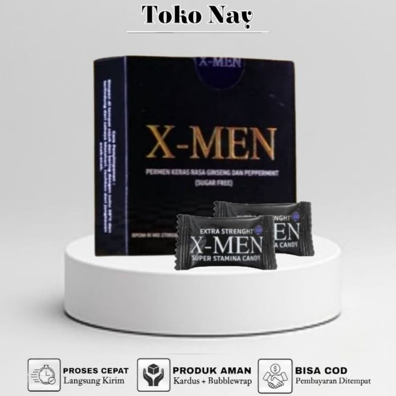 

X-MEN Candy Original - Permen Stamina Pria Dewasa 1 Kotak Isi 4 pcs Resmi Bpom RI MD X men