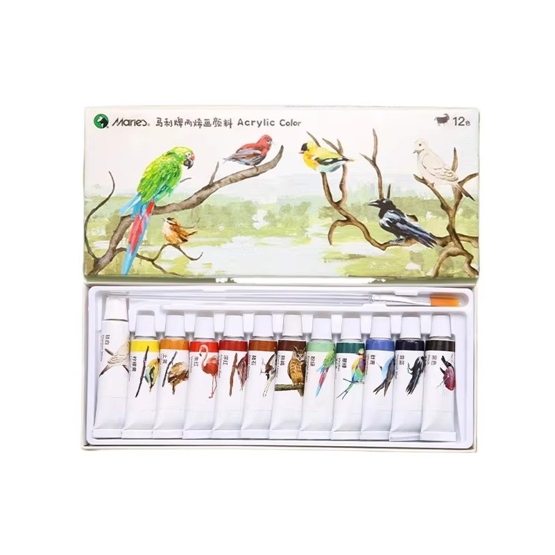 

5ml/12ml 12/18/24 Color Acrylic Pigment Waterproof Sun Protection Without Fading Stone Canvas Plastic Ceramic Painting Graffiti