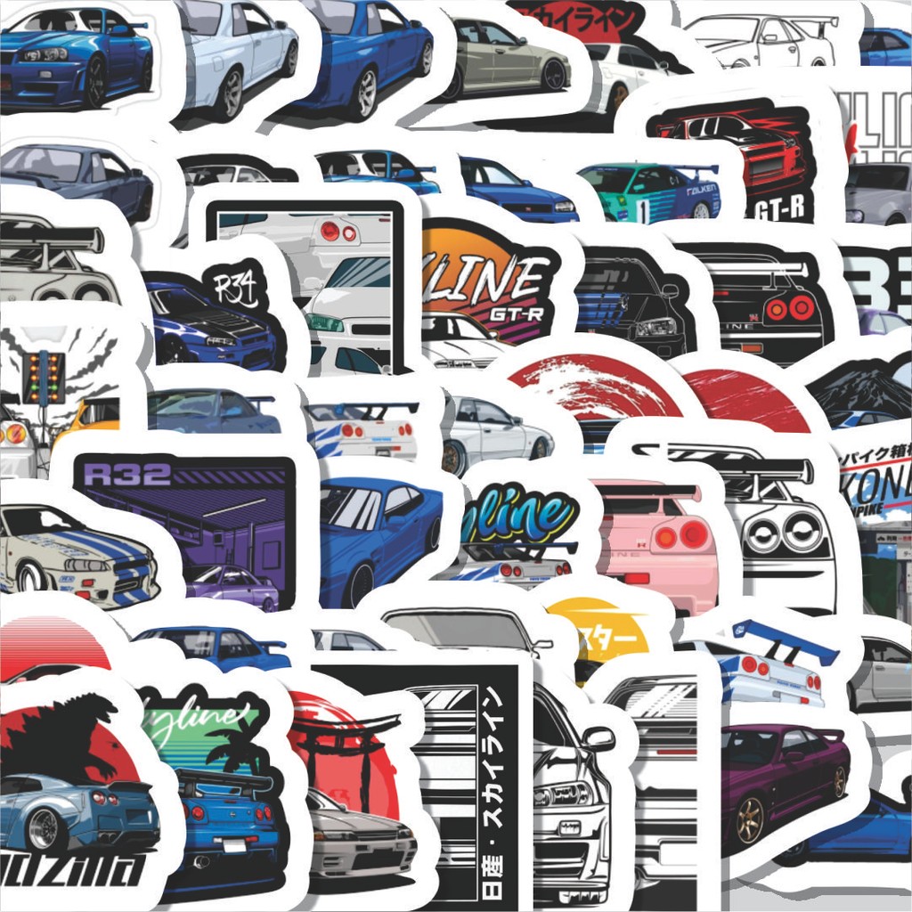 

Stiker Cutting Pack Stiker Skyline GTR Super Car Isi 100Pcs Series Aesthetic Lucu Keren Untuk Koper Bahan Vynil