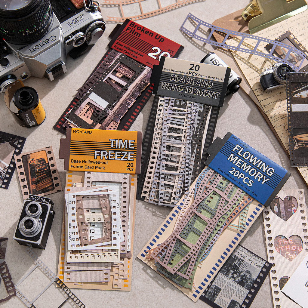 

20pcs Film Collection Hollow Frame Stickers Art Collage Decor Junk Journal Scrapbook Diary Album School Stationery Supplies