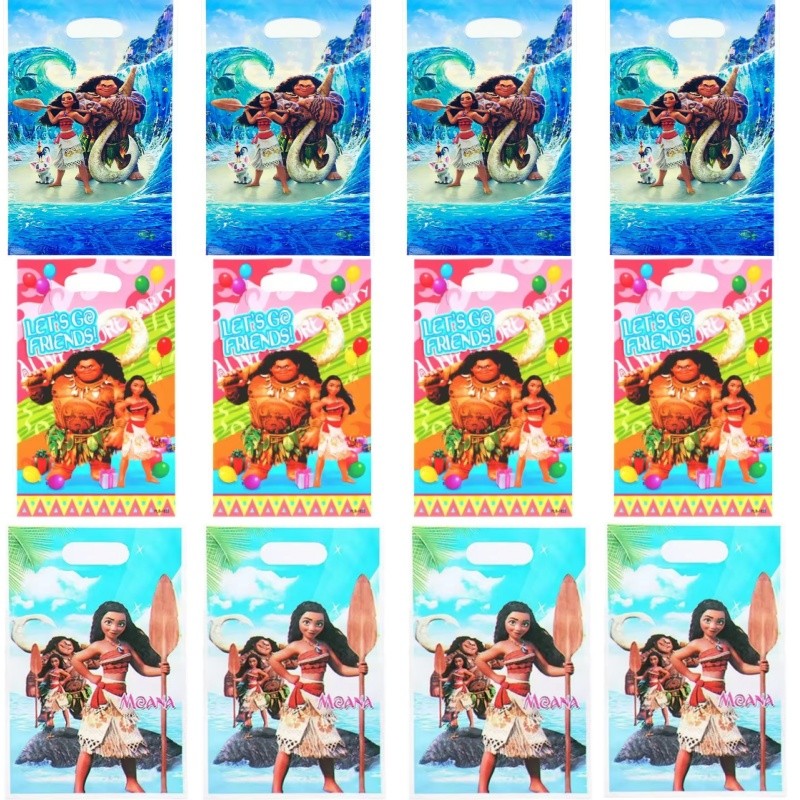 

10/50pcs Moana Theme Loot Bag Children's Birthday Party Disposable Plastic Candy Biscuit Handheld Gift Bag Party Supplies Decora
