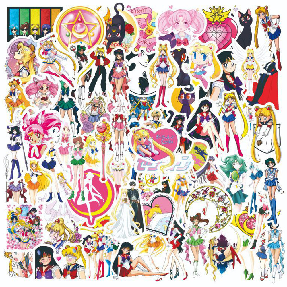 

10/30/75pcs Sailor Moon Anime Stickers Cute Girls Decals Decorations DIY Water Bottle Phone Luggage Kawaii Cartoon Sticker Toys