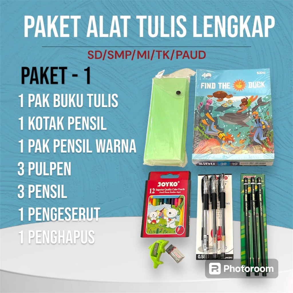 

Paket ATK Lengkap SD/SMP/SMK/SMA Buku Tulis / Alat Tulis Sekolah