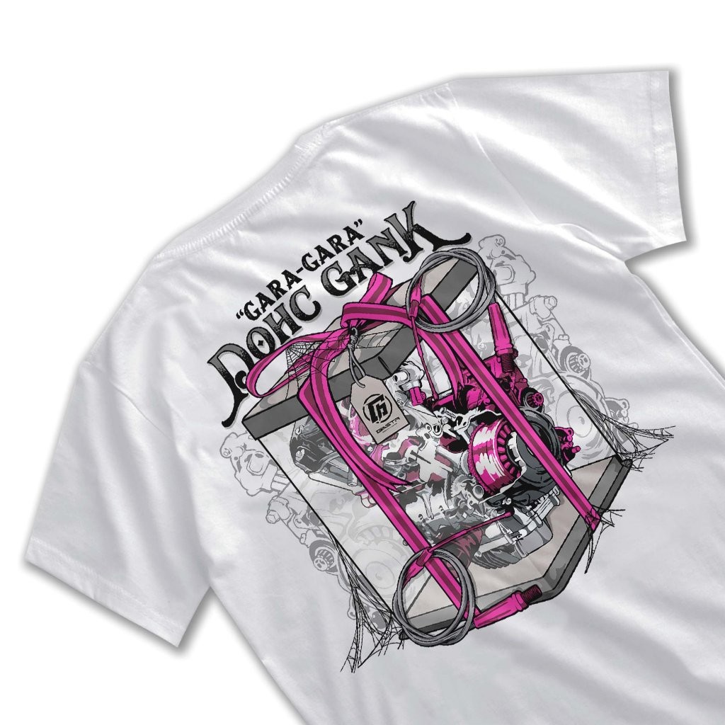 Kaos Racing Gara-Gara DOHC Gank Baju Pasukan Double Overhead Camshaft Tshirt Motor Satria Fu CB150R 