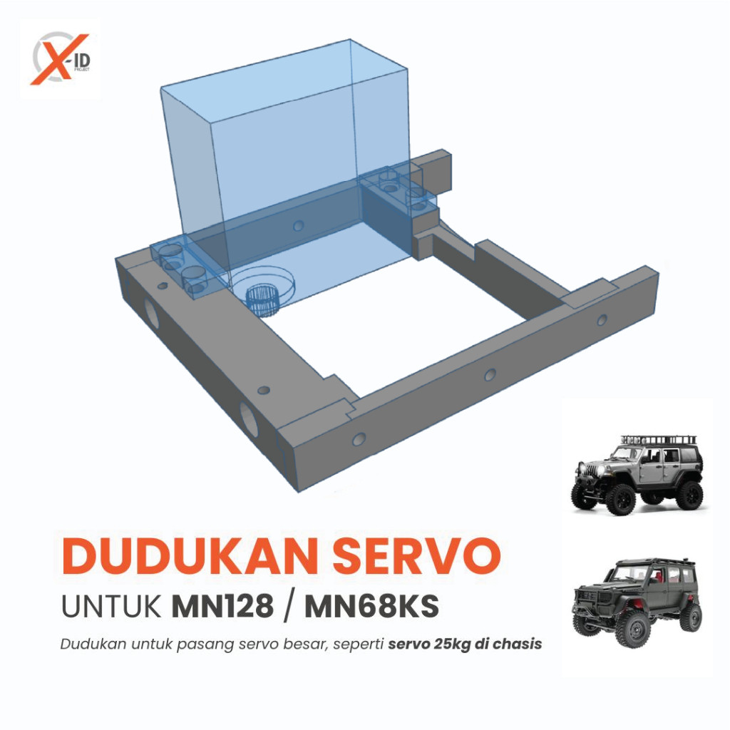 GUNAD Dudukan servo besar di chasis untuk MN128 MN86 MN86K MN86KS kuat kokoh. Servo mount. Mounting 