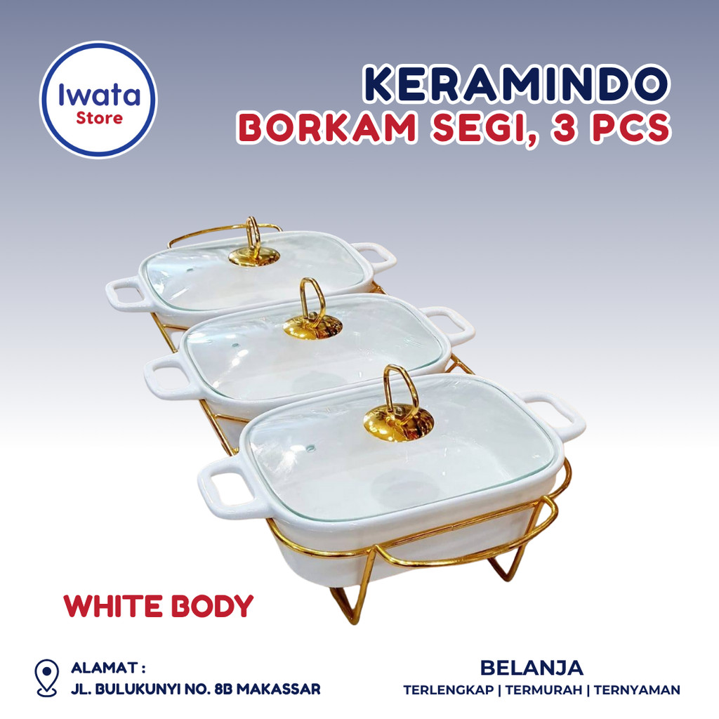 KERAMINDO BORKAM SEGI WHITE BODY SET 3 PCS
