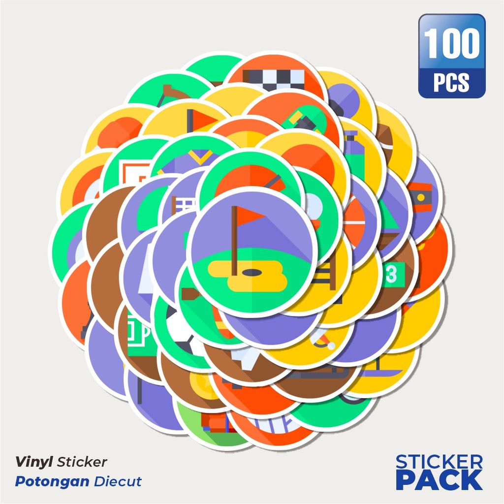 

Super Hemat! 100 PCS Stiker Sport Icon Pack [Paket Ikon Olahraga] Waterproof Aesthetic- Untuk Laptop, Motor, dan Helm - Paper Stationery Pack
