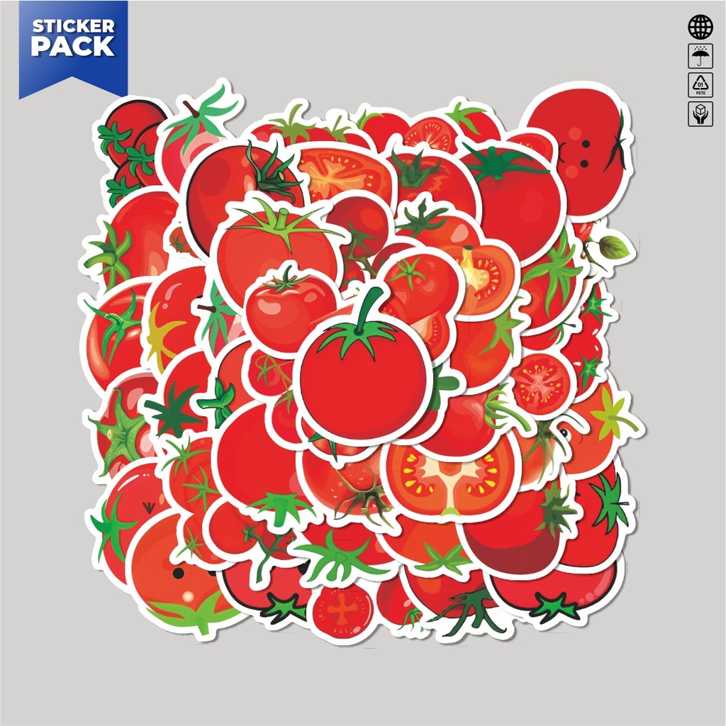 

[100PCS]Stiker Pack Stiker Tomato Series [Seri Tomat] Aesthetic Vinyl Anti Air Dekorasi Sticker Laptop Buku Journal Koper Helm Casing HP Gitar Helm Skateboard