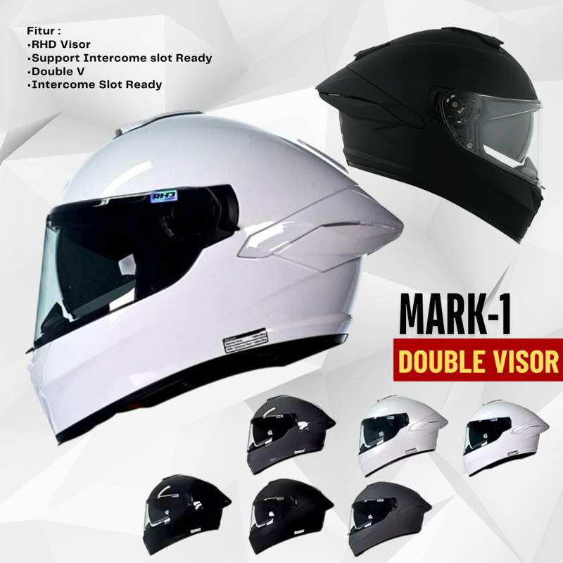 Helm NHK MARK 1 DOUBLE VISOR - Helm Full face Nhk Solid double visor