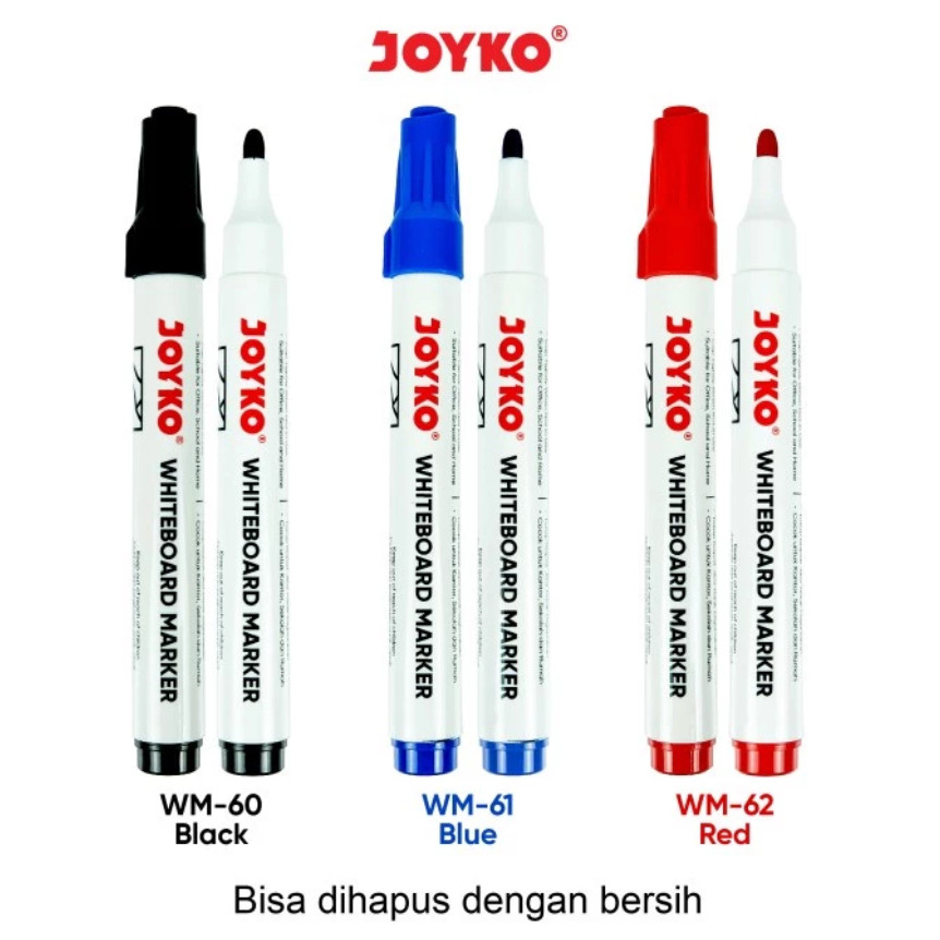 

Spidol Papan Tulis Dapat Dihapus Whiteboard Marker Joyko WM-60 ~ 62 [PER LUSIN]