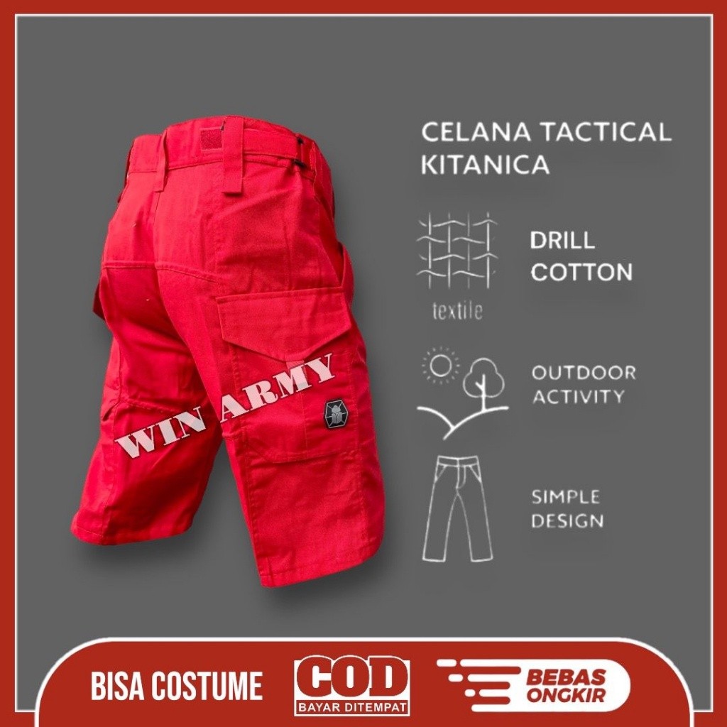 CELANA PENDEK KITANICA CELANA PENDEK CARGO KITANICA BAHAN DRILL KATUN TEBAL ADEM CELANA PENDEK PRIA 