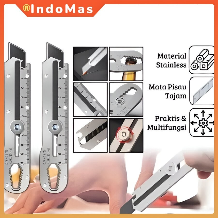 

Pisau Cutter 9in1 Serbaguna – Alat Potong Stainless Multifungsi Anti Karat & Praktis