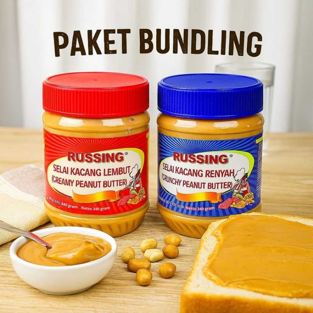 

Buy 1 Get 1 Selai Kacang Peanut Butter - Creamy & Chunky, 340g, Perfect for Bread, Roti, and Hot Pot [ HALAL & BPOM }