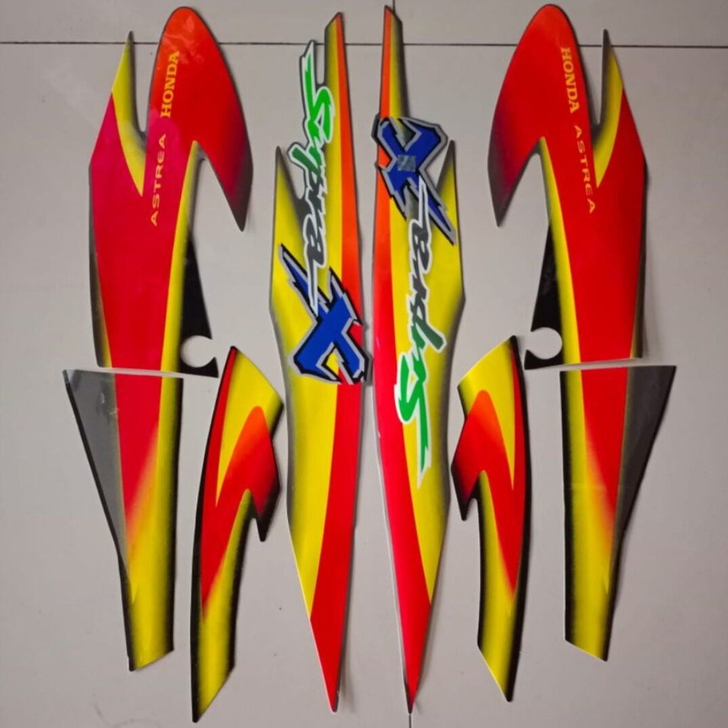 Striping Ori body Honda Supra X 110 2000 2001 stiker bawaan original bodi honda supra x old supra la