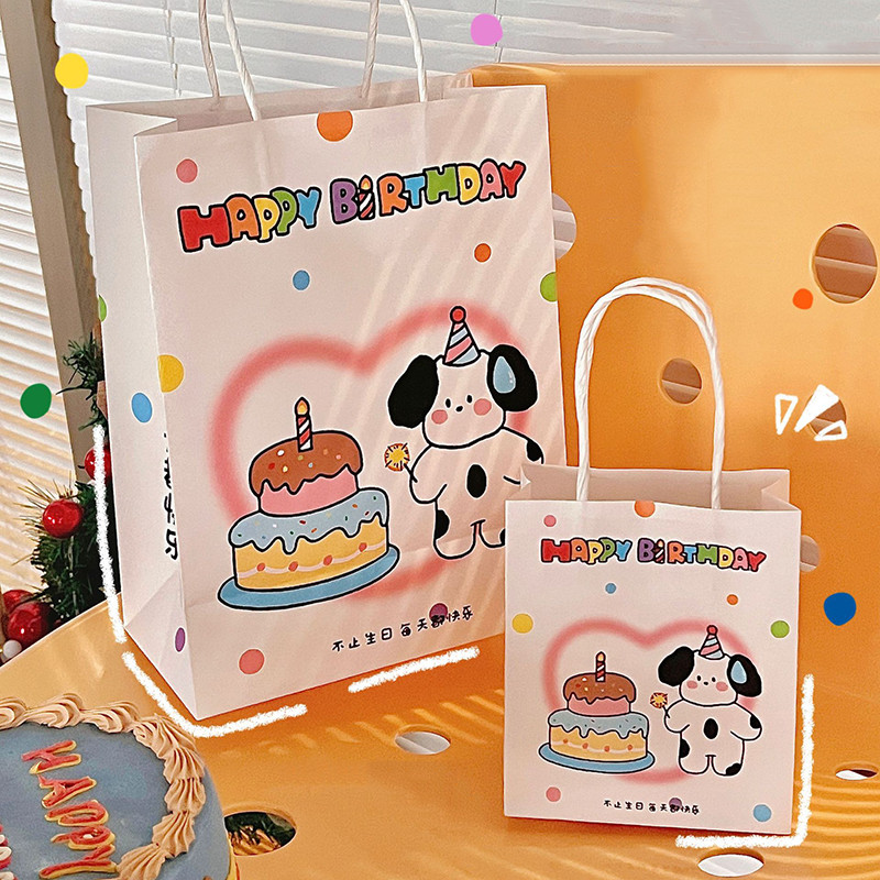 

5pcs Kawaii Paper Gift Box Birthday Gift Tote Bags Handmade Soap Packaging Couple Student Gift Bags Shopping Paper Bag