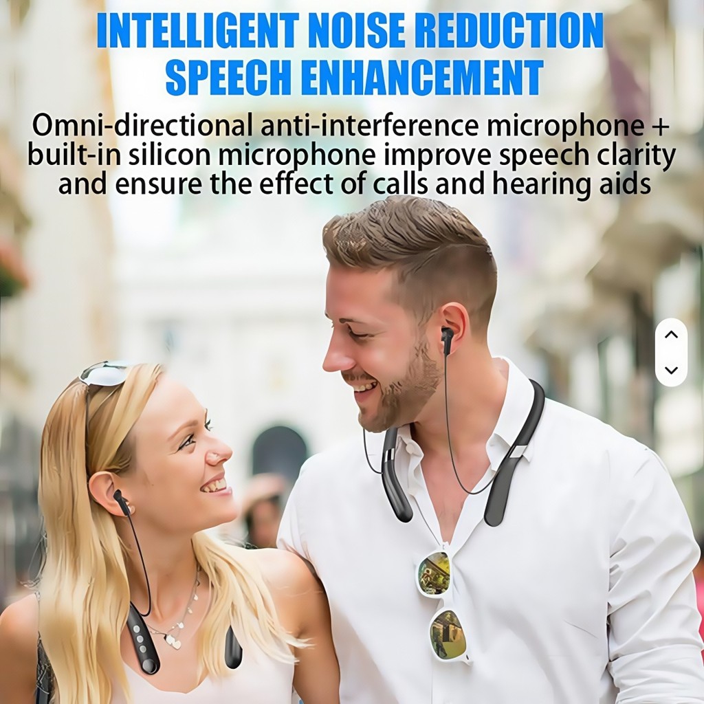 Bluetooth hearing aid noise reduction headphone hearing aid; Loudspeaker neck mounted headphone hear