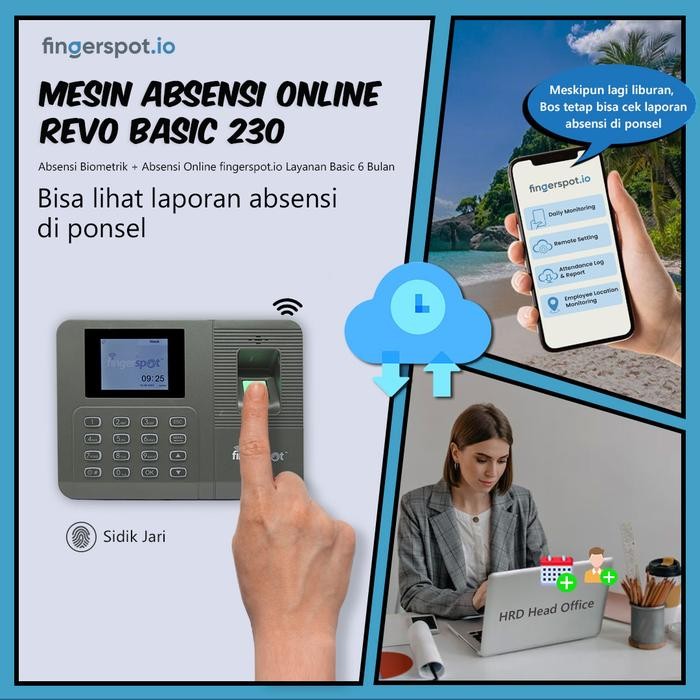 

Mesin Absensi Online Sidik Jari WiFi - Revo Basic 230