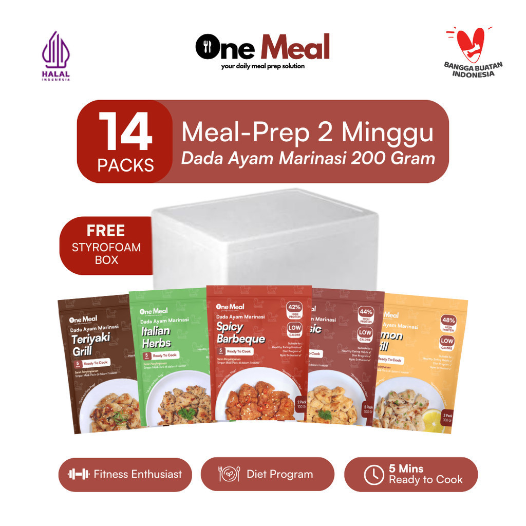 

One Meal Lauk Dada Ayam Fillet Marinasi | 14 Meal Packs - Makanan Sehat dan Diet (Ready to Cook)