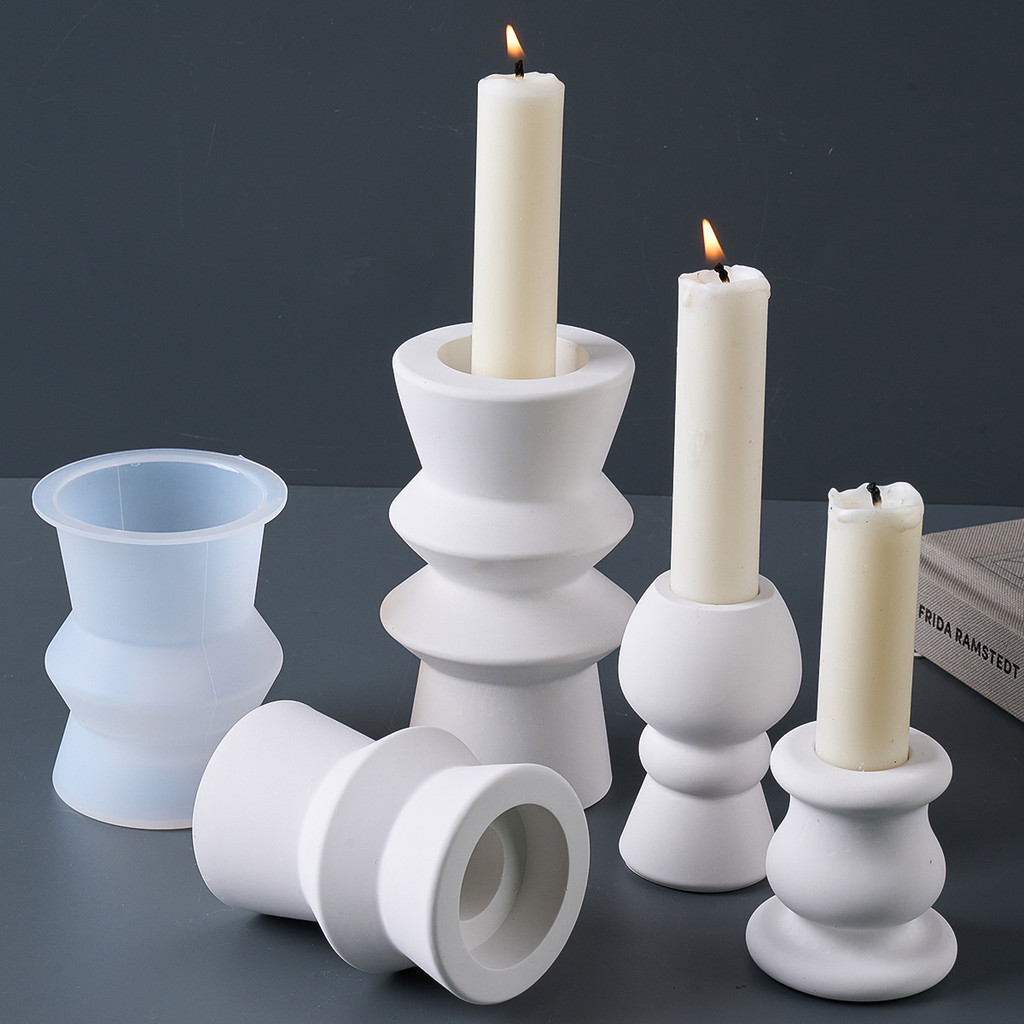 

Nordic Style Roman Pillar Candle Holder Silicone Mold DIY Scented Candle Base Candlestick Gypsum Mold Minimalist Art Craft Gifts