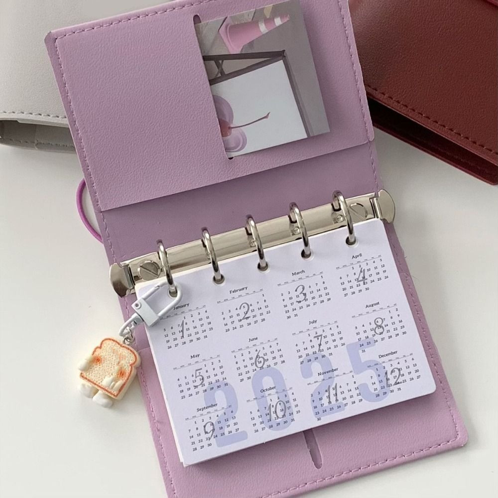 

Simple M5 Loose Leaf Notebook PU Leather Blank Page Mini Pocket Notebook Schedule Diary DIY Binder Notebook School