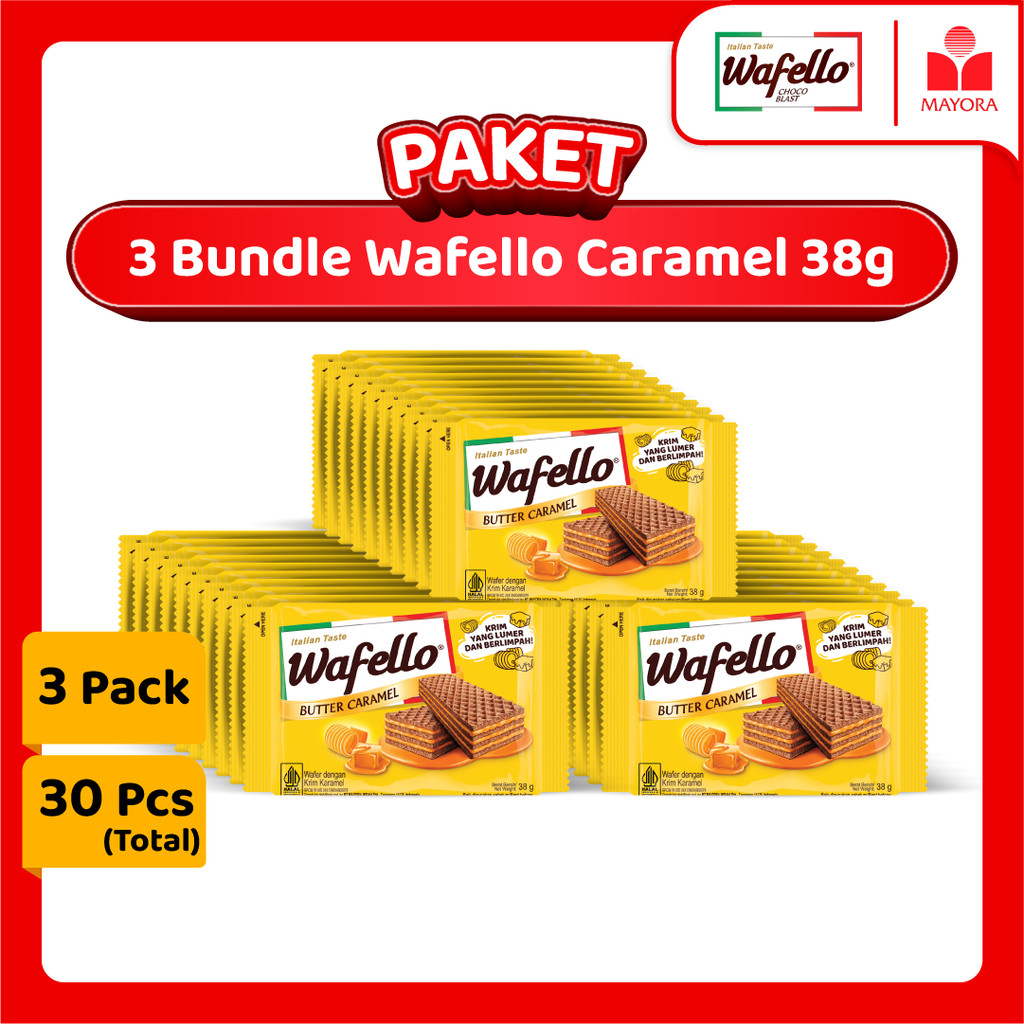 

Paket 3 Bundle Wafer Wafello Butter Caramel 38 Gram