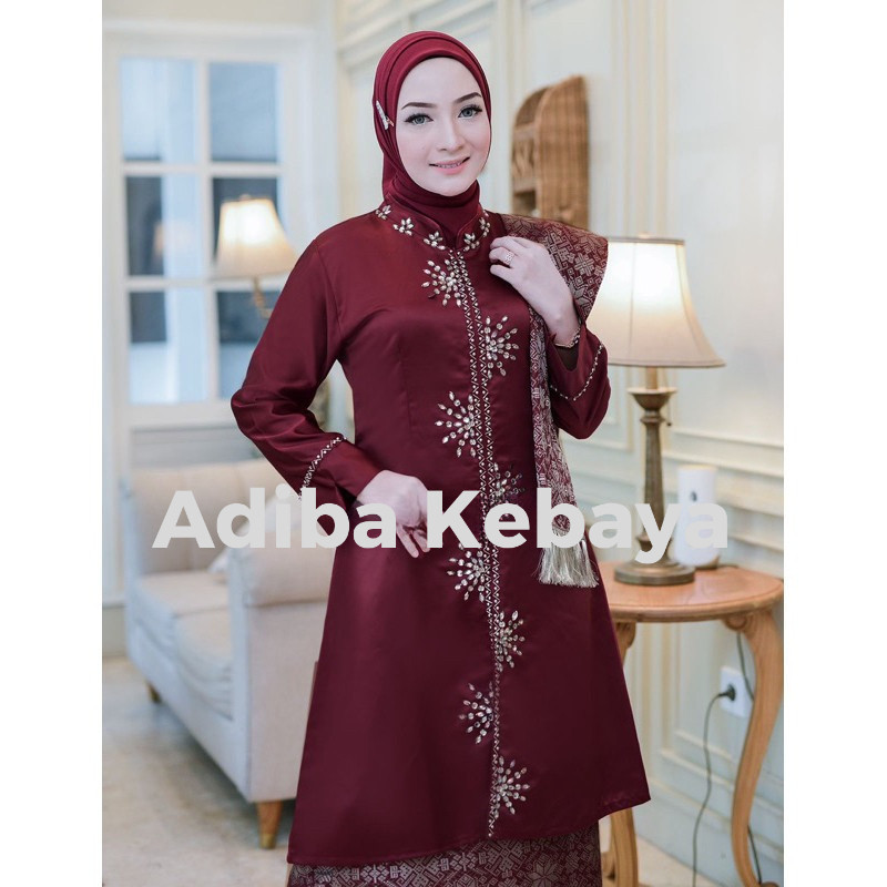 KAYDEN STORE Adiba Kebaya | Set Kebaya Kurung Payet ZZ Songket Selendang / Kebaya Ibu Besan / Kebaya