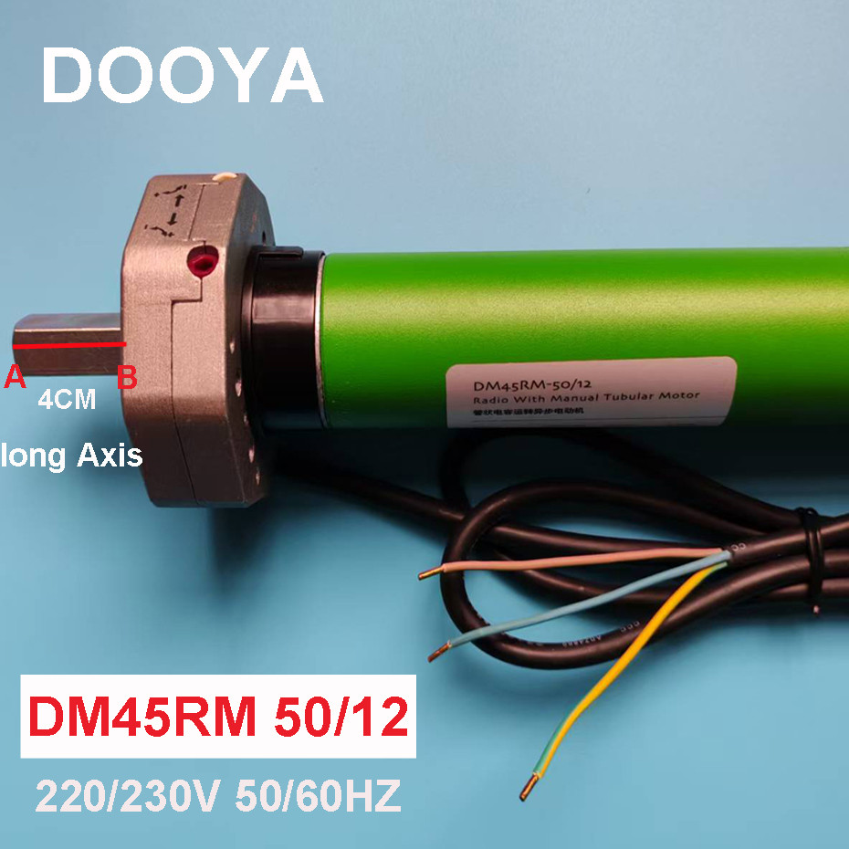 Dooya DM45RM 50/12 Long Axis Motor, Manual Control+ RF433 Remote Motor for Electric Rolling Shutter 