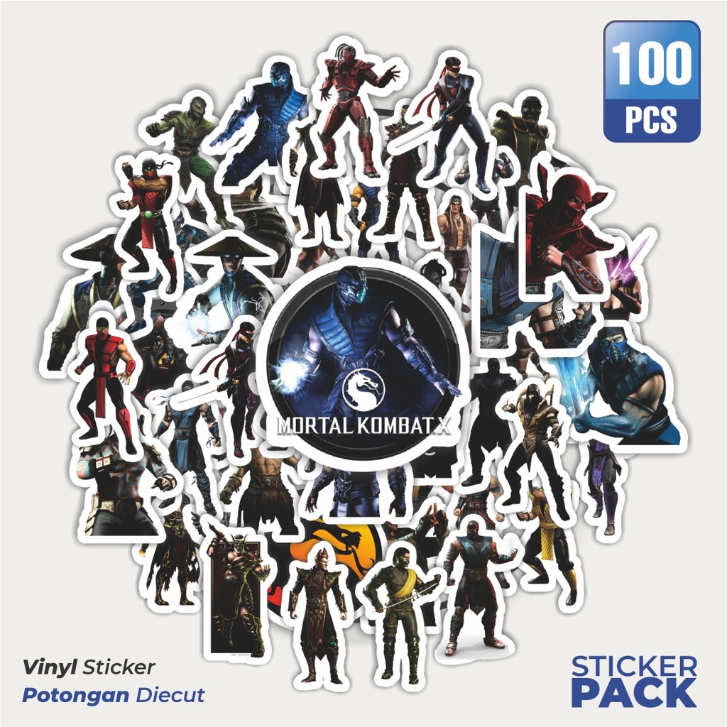 

Super Hemat! 100 PCS Stiker Video Game Series Mortal Kombat Character Mix 2 Waterproof Aesthetic- Untuk Laptop, Motor, dan Helm - Paper Stationery Pack