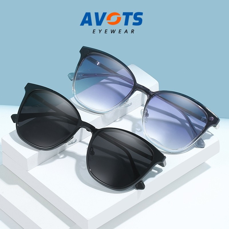Avots Kacamata Clip On Minus Anti Radiasi Photocromic Pria Wanita Cowok Fashion Magnet Polarized Fra