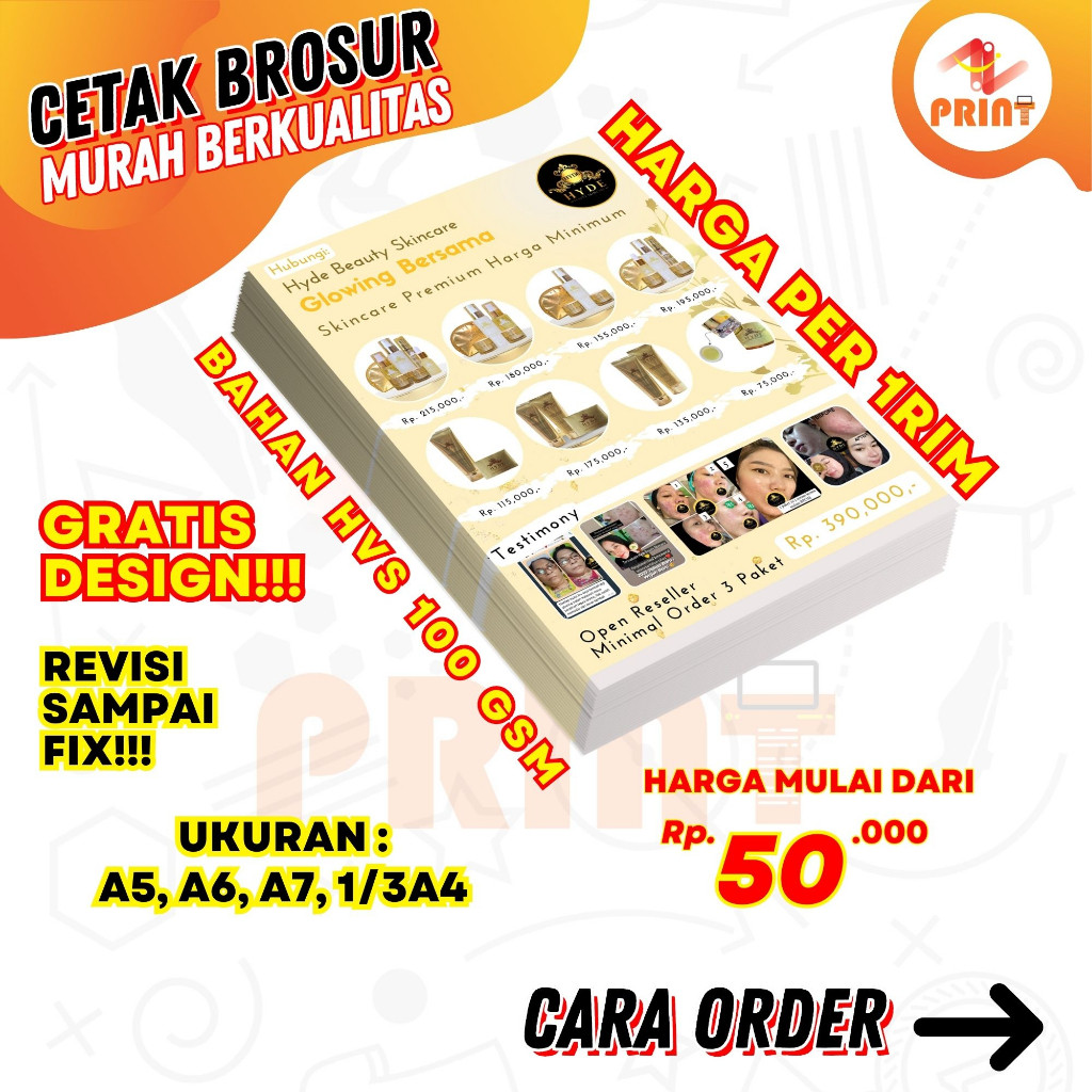 

CETAK BROSUR MURAH | FREE DESIGN | BAHAN HVS 100GRAM | HARGA PER 1 RIM