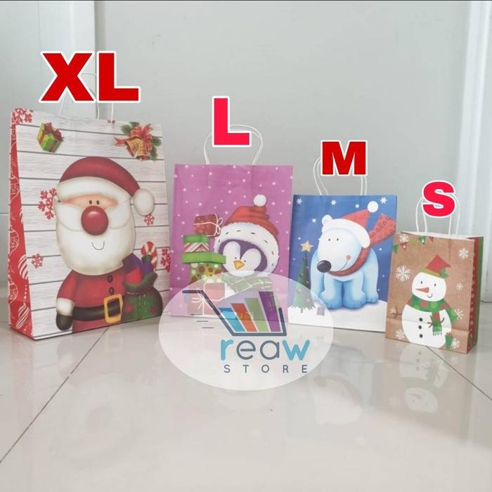 

TERBARU!! Paper Bag Kantong Santa Tas Souvenir Kado Natal LUCU - S