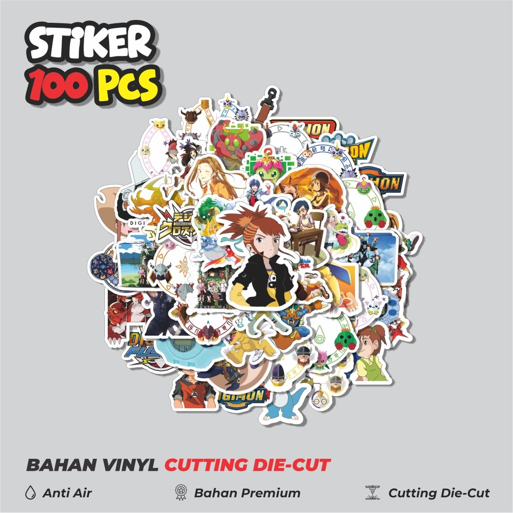 

Terbaru! 50 pcs Stiker Anime Series Digimon Character Mix 2 Dekorasi Lucu Kreatif untuk Notebook, Skateboard, HP