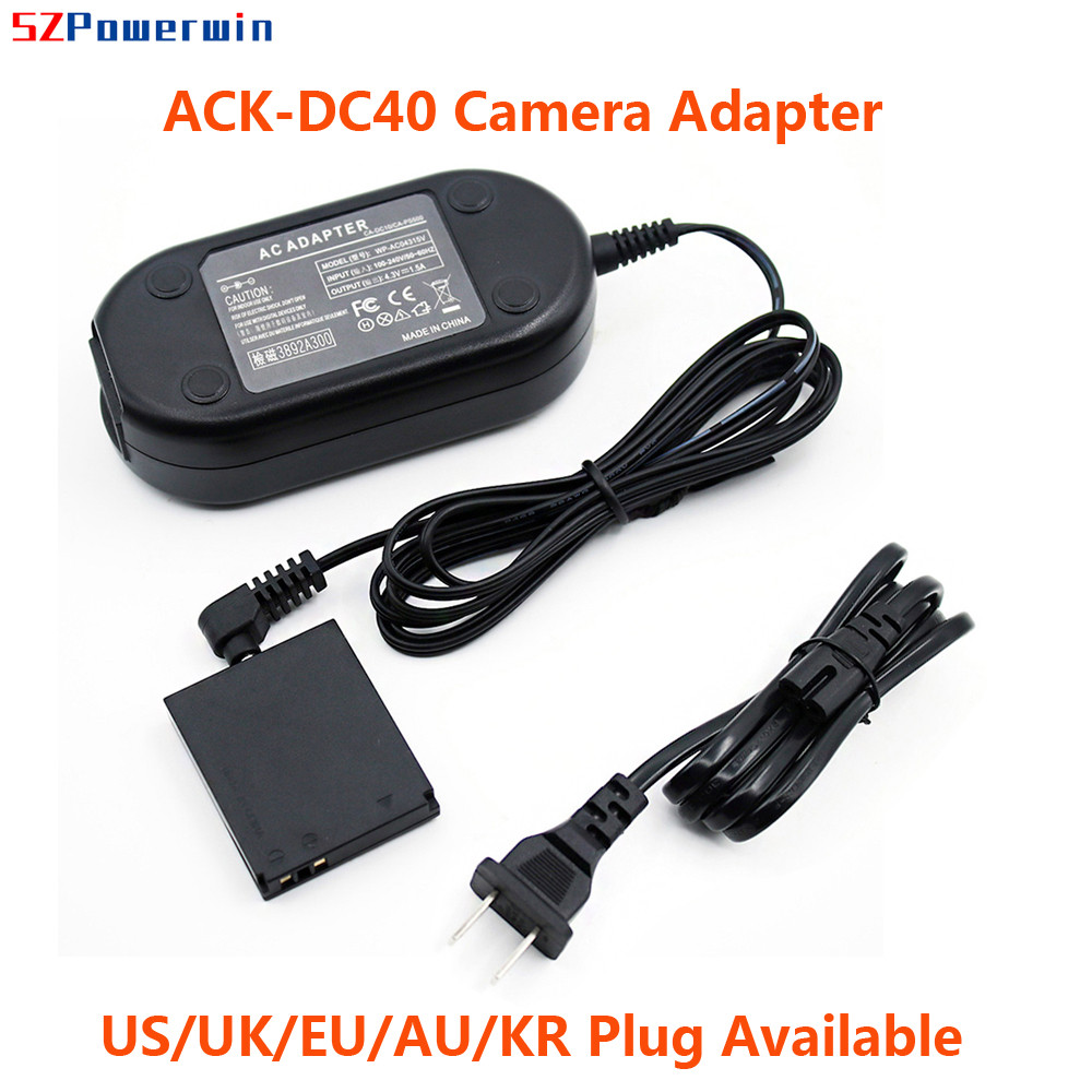 Powerwin ACK-DC40 Camera Adapter CA-PS500 DC Coupler DR-40 Power Supply NB-6LH NB-6L Dummy Battery f