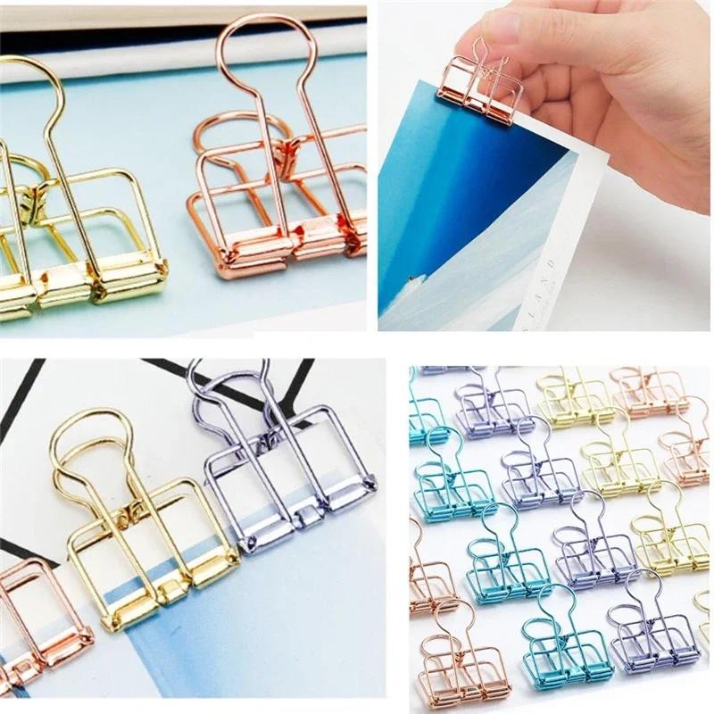 

MIUSIE 10pcs Colorful Metal Binder Clips Paper Clips 4*3.5cm Book Stationery School Office Learning Supplies Clips High Quality