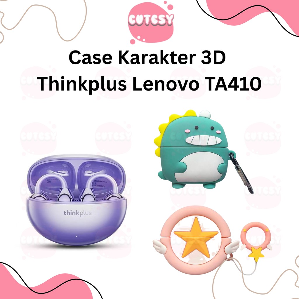 Case Thinkplus Lenovo TA410 3D Kartun Lucu Casing Earphone TWS Pelindung Cover Cutesy.id