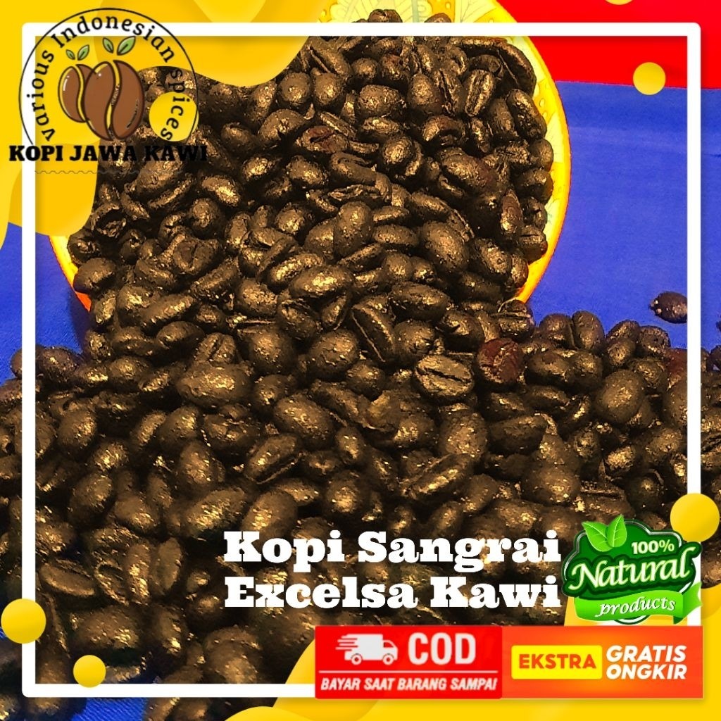 

Kopi Sangrai Excelsa Premium Dark Roasted 100% Biji Coffee Tua Natural Full Wash Gunung Kawi