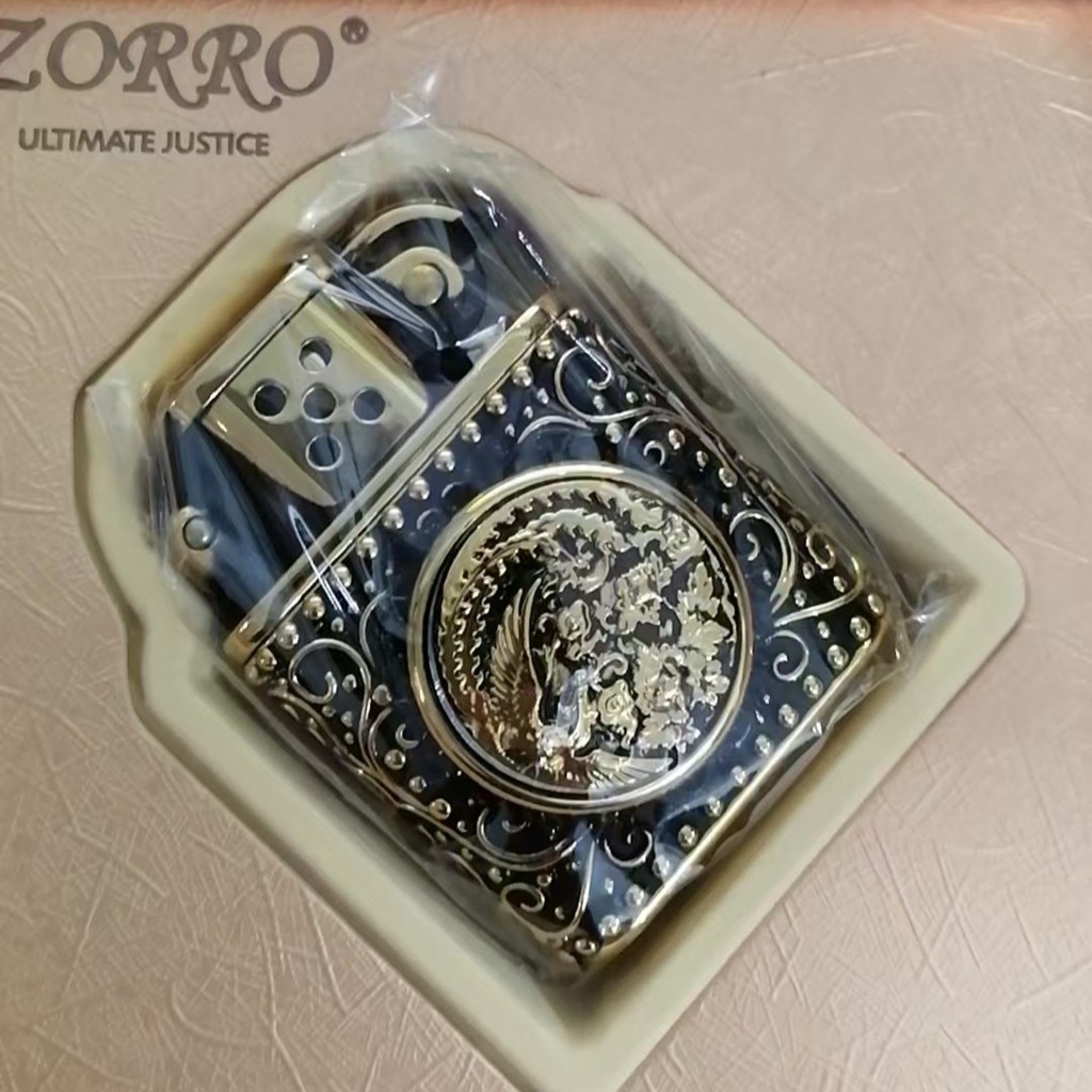 Korek Api Minyak ZORRO Model Armor Vintage Bodi Tembaga Klasik -Z506