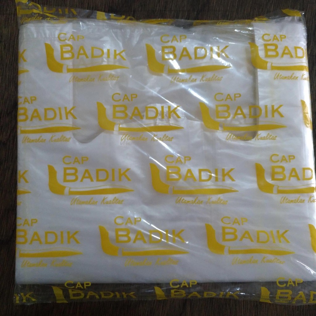 

Kantong Plastik / Kresek Bening Merk Badik Uk. 24cm