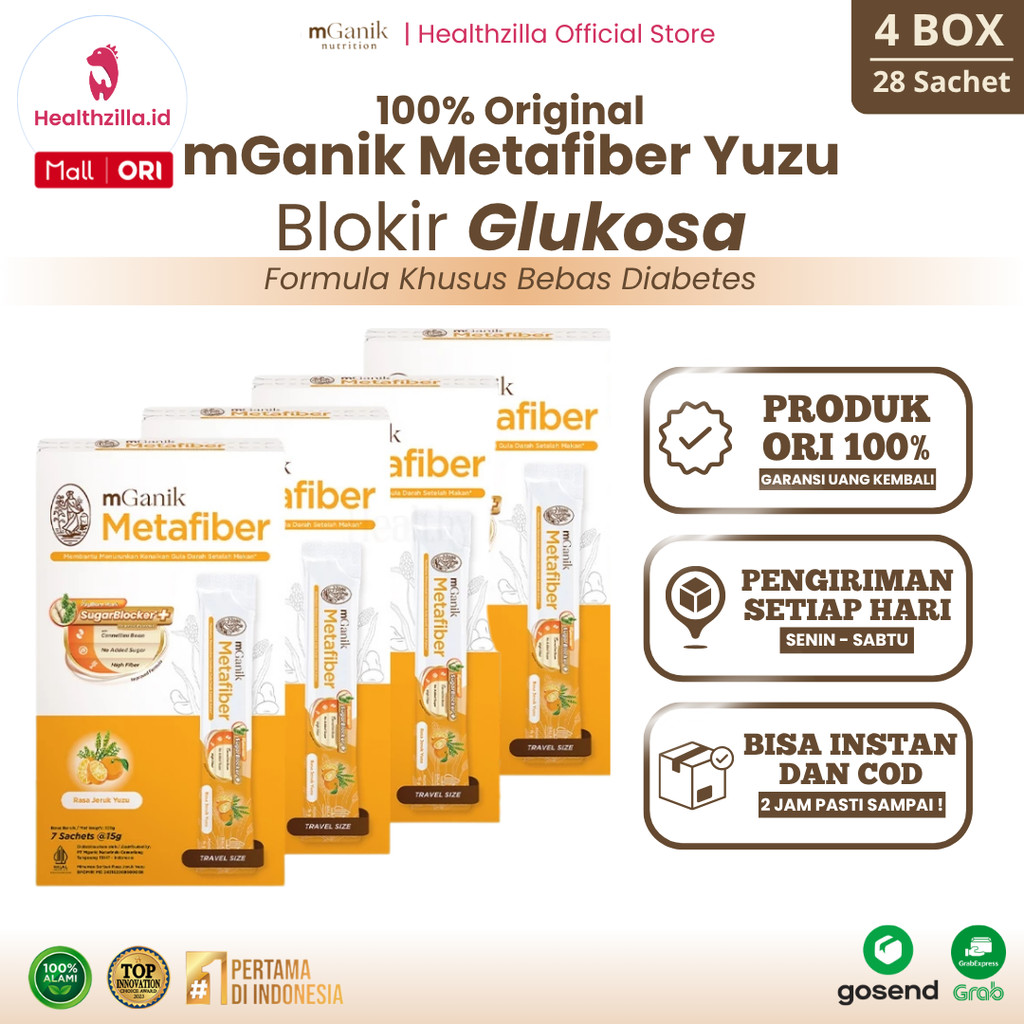 

mGanik Metafiber Yuzu 4 BOX - Makanan Sarapan Atasi Diabeste BPOM Halal