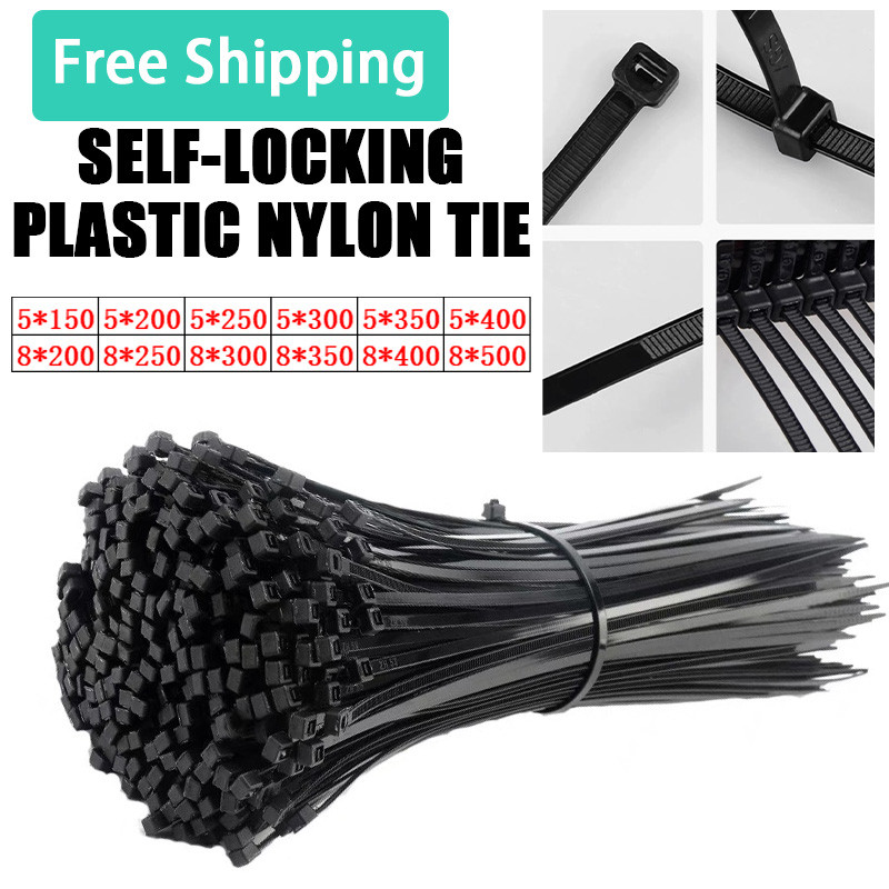 

Self-locking Plastic Nylon Cable Tie Black 5*300mm Cable Tie Fastening Ring 8*300mm Large Cable Tie Zip Wrap Strap Tie