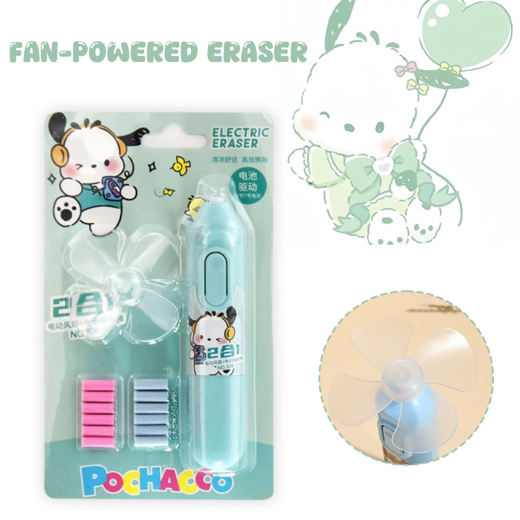 

penghapus elektrik kuromi Penghapus elektrik dengan kipas Penghapus Elektrik Listrik Otomatis Electric Eraser