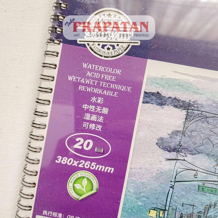 

Maries Spiral Watercolor Book 230gsm | Buku Cat Air - 8K